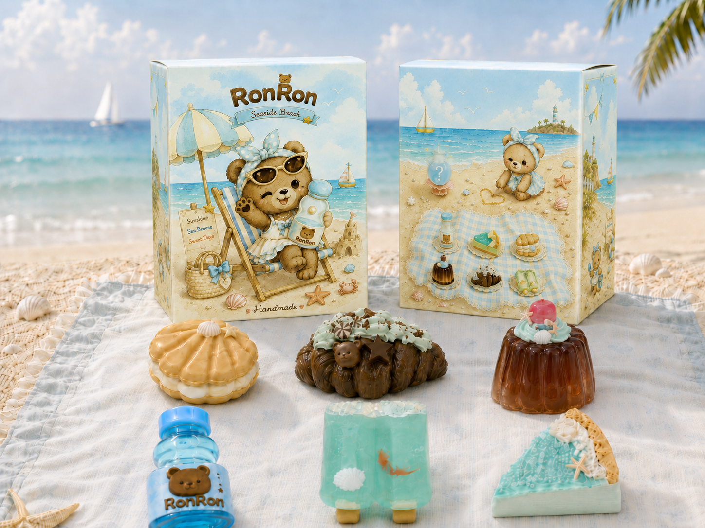[Seaside Break - Set of 6] Squishy Squeeze Toy Blind Box, Silicone Material, Stress Relief Slow Rebound Toy